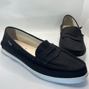 Cole Haan canvas slip on loafers sneakers tennis flats coastal grandma preppy